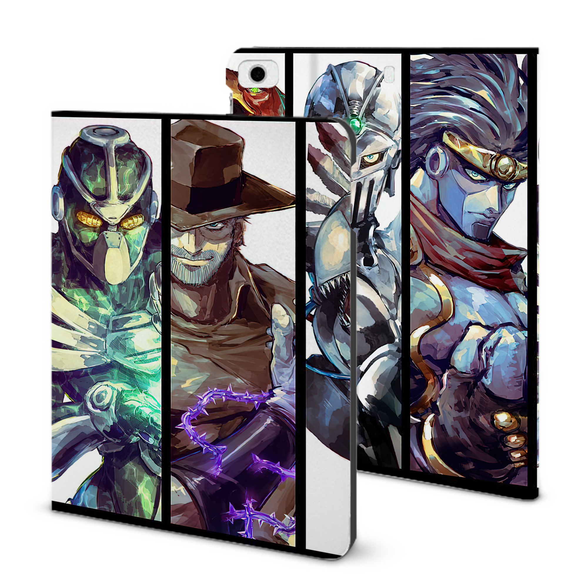 （画像用） ジョジョの奇妙な冒険 JoJo's Bizarre Adventure IPad ケース ブック型 PUレザー TPU 耐衝撃 軽量 薄型 ペン収納なし 全面保護 IPad 各モデル対応
